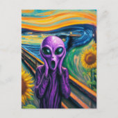 Carte Postale Surreal hurle violet Alien (Devant)