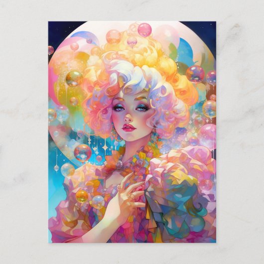 Carte Postale Surreal Lady Imaginaire Art (Devant)