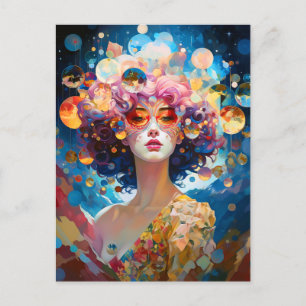 Carte Postale Surreal Lady Imaginaire Art