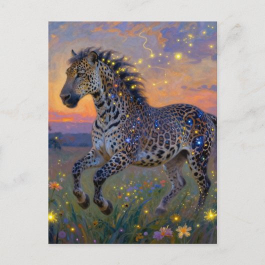 Carte Postale Surreal leopard horse hybrid  (Devant)