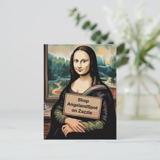 Carte Postale Surreal Mona Liza Dit Shop Angelandspot (Debout devant)