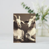 Carte Postale Surreal Morning Coffee and Bagel Chèvre Femmes (Debout devant)