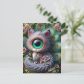 Carte Postale Surreal One Eyed Grey Kitty (Debout devant)