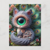 Carte Postale Surreal One Eyed Grey Kitty (Devant)