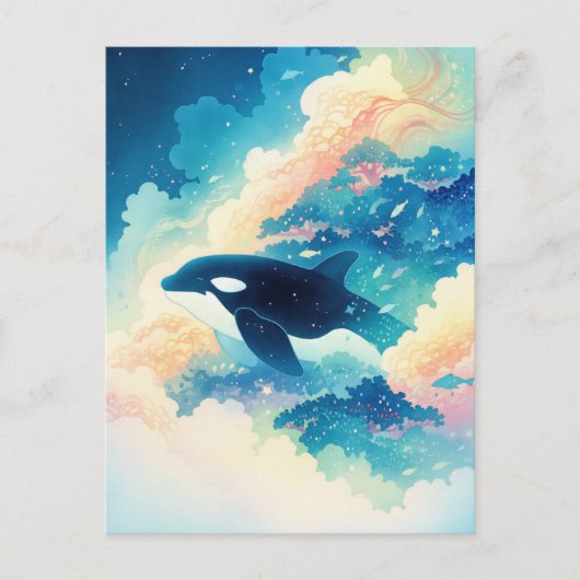 Carte Postale Surreal Orca Whale Cloud Forest (Devant)
