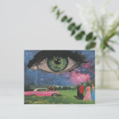 Carte Postale Surreal Party Retro People and Car Eye in Sky (Debout devant)