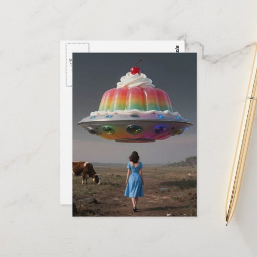 Carte Postale Surreal Rainbow Sweet Treat (Devant/Arrière en situation)