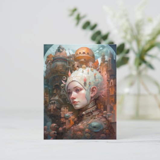 Carte Postale Surreal Science Fiction Femme Paysage (Debout devant)