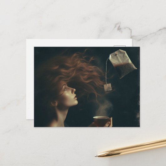 Carte Postale Surreal Teatime (Devant/Arrière en situation)