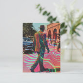 Carte Postale Surreal Vintage City Scene Man Walking (Debout devant)