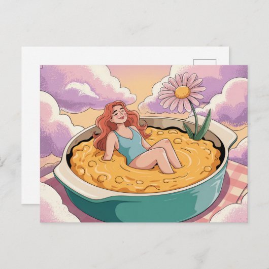 Carte Postale Surreal Woman s'assoit dans un maillot de bain à C (Devant / Derrière)