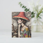 Carte Postale Surreal Woman With a Mushroom Hat (Debout devant)