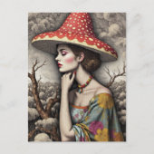 Carte Postale Surreal Woman With a Mushroom Hat (Devant)