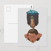 Carte Postale Surreal Woman With Rain Cloud Collage (Devant / Derrière)