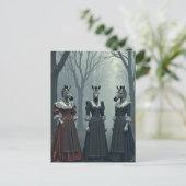 Carte Postale Surreal Women With Zebra Heads in Forest (Debout devant)