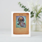 Carte Postale Surréalisme Steampunk - Casque de plongeur (Debout devant)