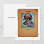 Carte Postale Surréalisme Steampunk - Casque de plongeur (Devant / Derrière)