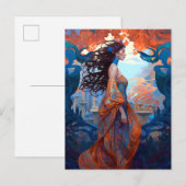 Carte postale surréaliste Goddess Queen Imaginaire (Devant / Derrière)