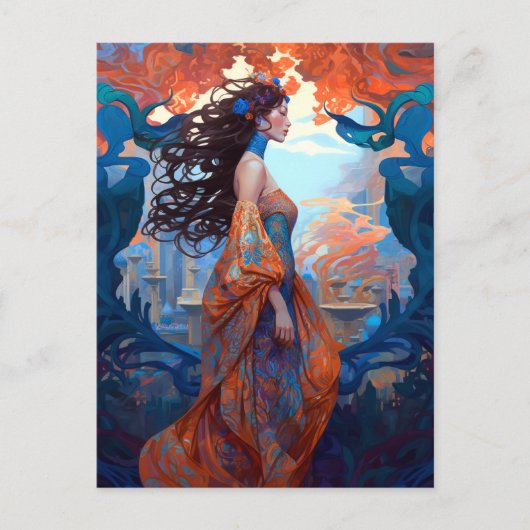 Carte postale surréaliste Goddess Queen Imaginaire (Devant)