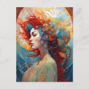 Carte postale surréaliste Goddess Queen Imaginaire