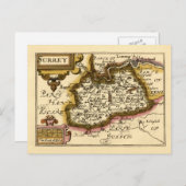 Carte Postale Surrey Comté Angleterre Ancien Atlas Antiquaire Ca (Devant / Derrière)