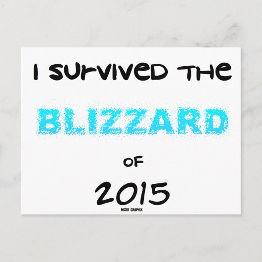 Carte Postale Survécu au Blizzard 2015 (Devant)