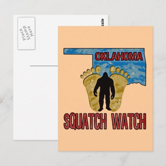 Carte Postale Surveillance de squatch de l'Oklahoma (Devant / Derrière)