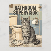 Surveillant de salle de bain humour de chat toilet
