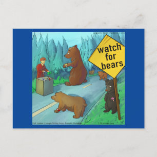 Carte Postale Surveillez les ours drôle Rick Londres