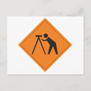 Carte Postale Surveyor at Work Sign