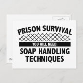 Carte Postale Survie en prison (Devant / Derrière)