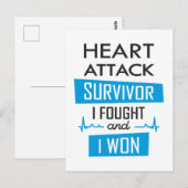 Carte Postale Survivant de l'attaque cardiaque, je me suis battu (Devant / Derrière)