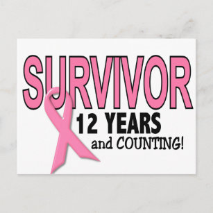 Carte Postale SURVIVANT DU CANCER DU SEIN 12 ans et dénombrement