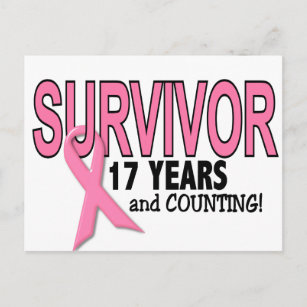 Carte Postale SURVIVANT DU CANCER DU SEIN 17 ans et dénombrement