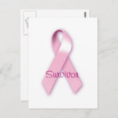 Carte postale survivante ruban rose (Devant / Derrière)