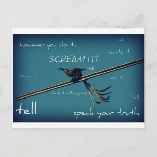 Carte Postale Survivor, Speak Your Truth, Bird on Wire