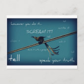 Carte Postale Survivor, Speak Your Truth, Bird on Wire (Devant)