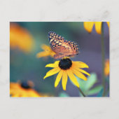 Carte Postale susan aux yeux noirs avec papillon 2 (Devant)