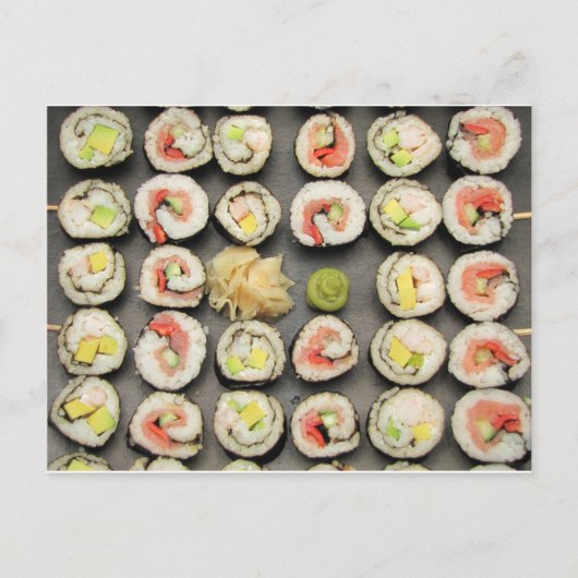 Carte Postale Sushi Avec Wasabi Et Gingembre (Devant)
