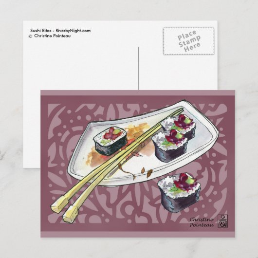Carte Postale Sushi Bites (Devant / Derrière)