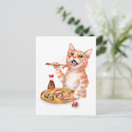 Carte Postale Sushi Cat (Debout devant)