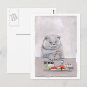 Carte Postale Sushi Cat Mr Grumps ©CSiravo (Devant / Derrière)