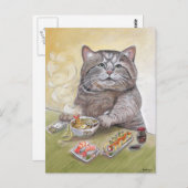 Carte Postale Sushi Cat Tempura Udon (Devant / Derrière)
