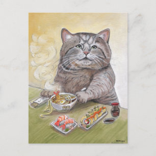 Carte Postale Sushi Cat Tempura Udon