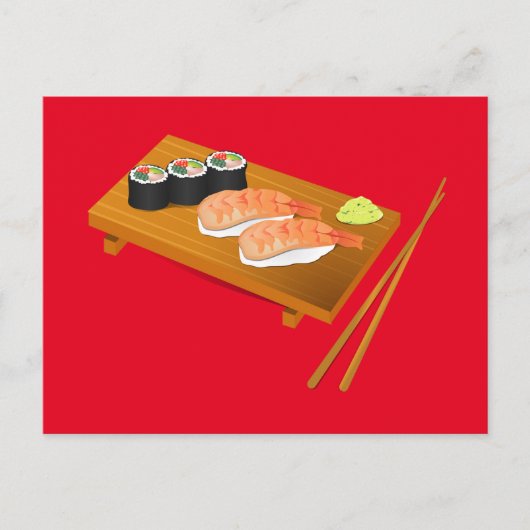 Carte Postale Sushi cuisine japonaise mignonne (Devant)