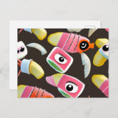 Carte Postale Sushi drôle (Devant / Derrière)