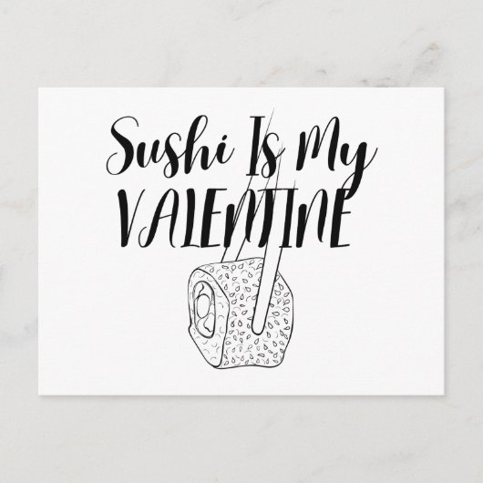 Carte Postale Sushi est mon Valentin  (Devant)