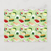 Carte Postale Sushi Kawaii avec des visages (Devant)