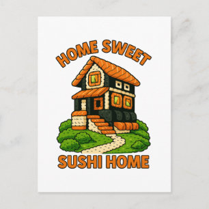 Carte Postale Sushi Maison Whimsical Foodie Cottage