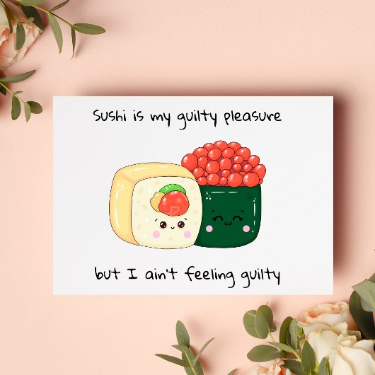 Carte Postale Sushi mignon à la Kawaii